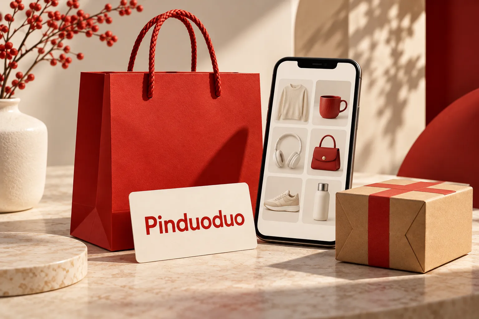 Small shopping parcels illustrating Pinduoduo consumer purchases